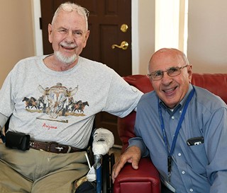 Hospice of the Valley chaplain Nick Martrain with patient Charlie Wilson