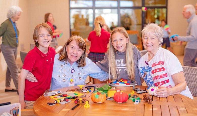 Fifth-graders from Christ Lutheran School visited HOV’S Adult Day Club members and spent the day painting, gardening and playing games.