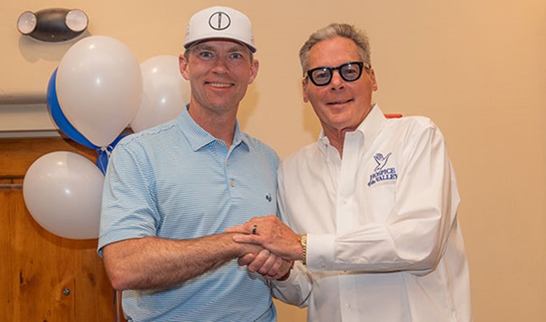 Marty Jertson (winning pro) and tournament founder Jay Hoselton.