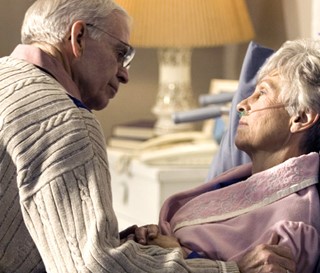 Hospice female patient with husband