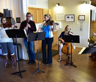 Volunteers from the Phoenix Symphony play for patients at the Gardiner home