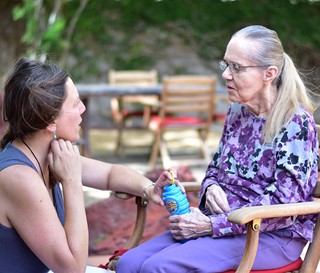 HOV staff interacts with a person with dementia