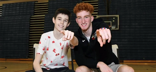 Young patient meets his basketball hero
