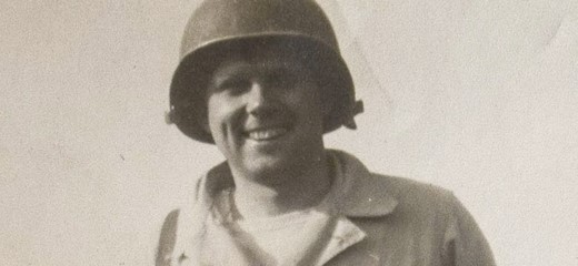 Black and white photo of soldier
