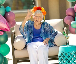 Birthday party and parade for patient Opal Grandon, who turned 100 years old