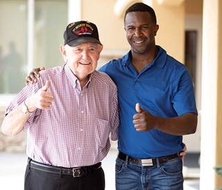 Saluting Our Veterans volunteer, Ron Garner and veteran Kenneth Hamrick