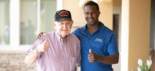 Saluting Our Veterans volunteer, Ron Garner and veteran Kenneth Hamrick