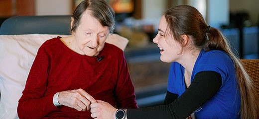 Dementia patient Mary Perazzoei at Gardiner Home.