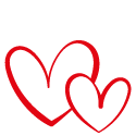 Filled in heart next to heart outline illustration