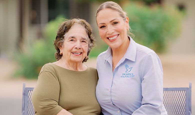 Patient Anita Mendoza posing with RN Erica Coronado