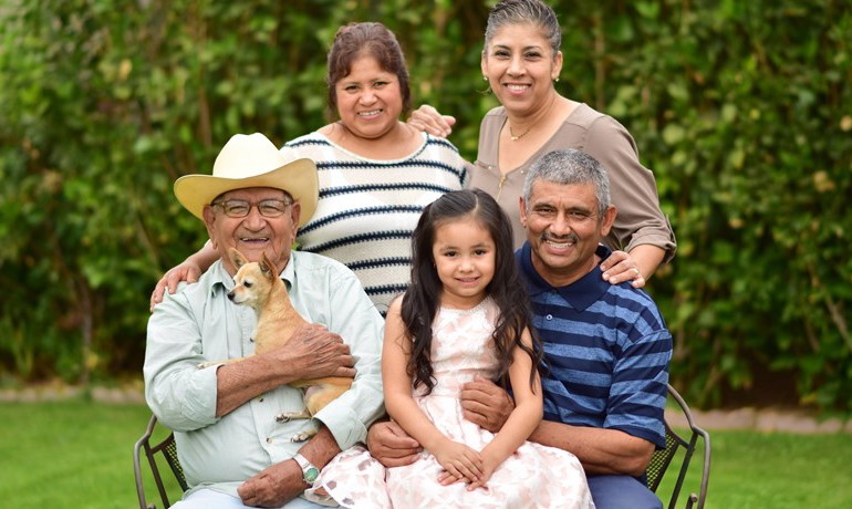 Beautiful Hispanic family