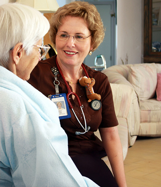 Nurse comforting patient