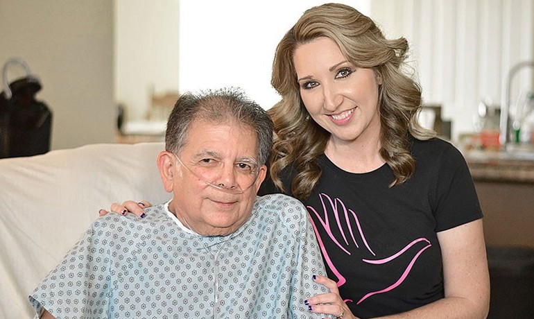 An HOV patient and HOV CNA smile together