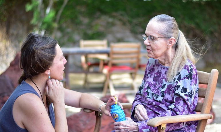 Two women in conversation