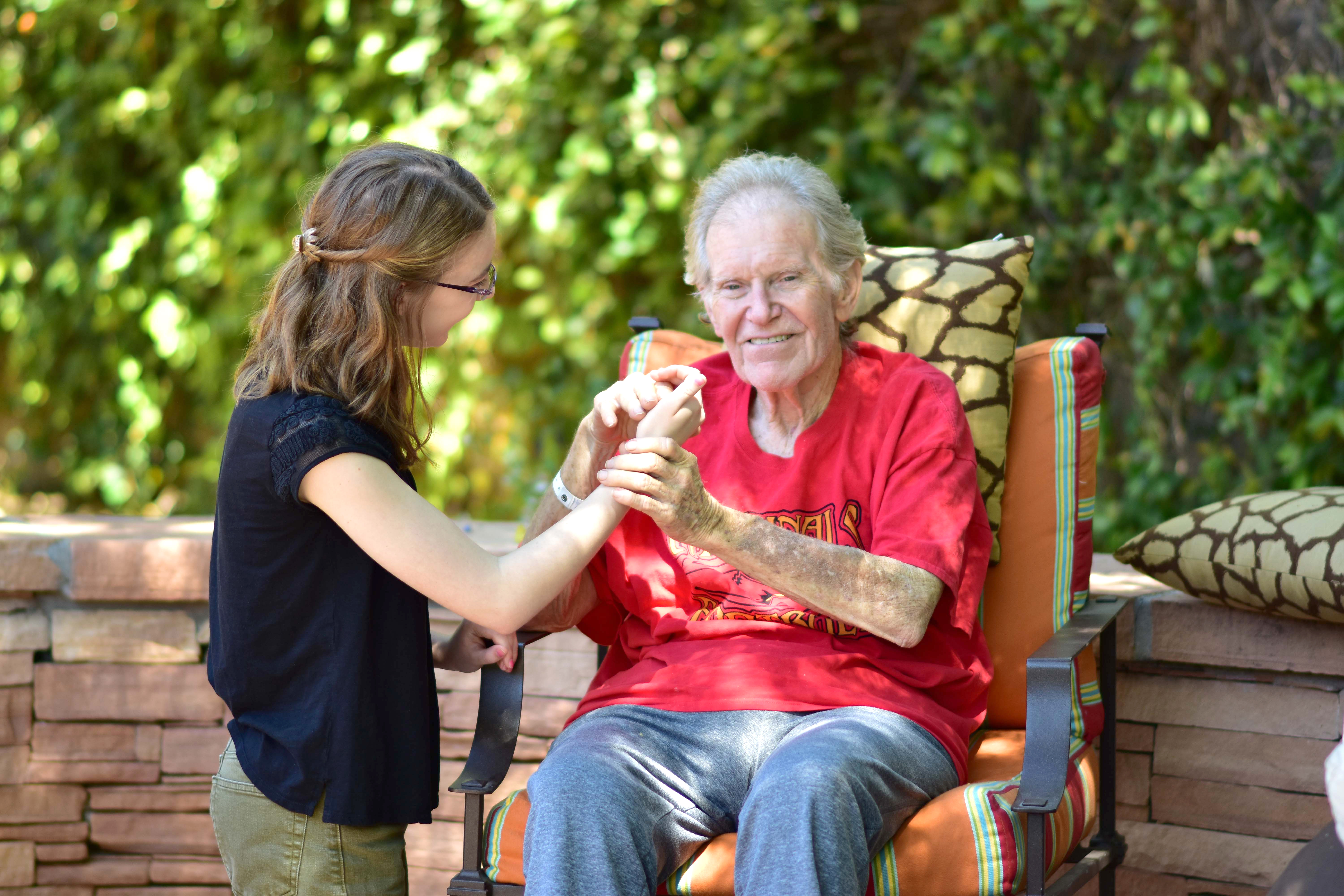 ASU student comforts dementia patient