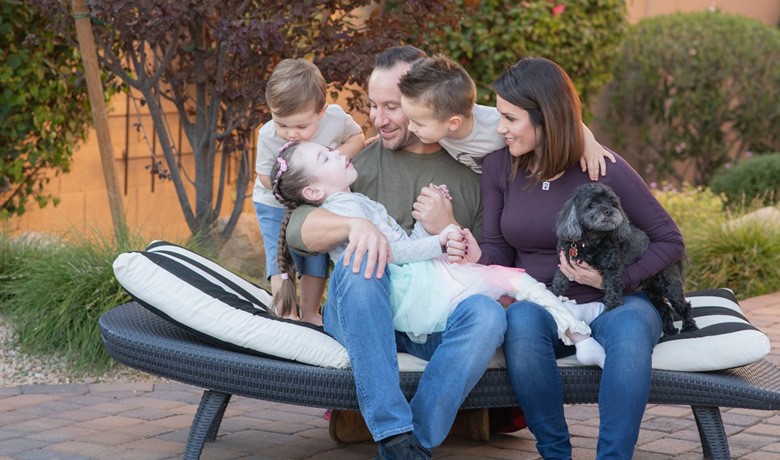 Reesa Stutzman with her parents and siblings